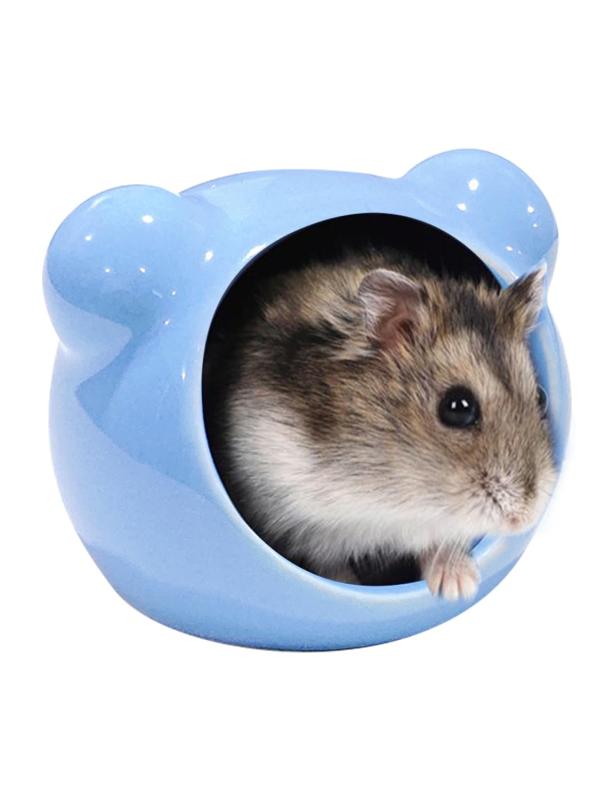 WIEXUN ハムスター ハウス 小動物ペットハウス 陶器ハウス ハムスターベッド 隠れ家 お休み所 かわいいハウス 涼感 夏用 冷房対策 洗える 飾り付け キュート 重みがあるからひっくり返らない