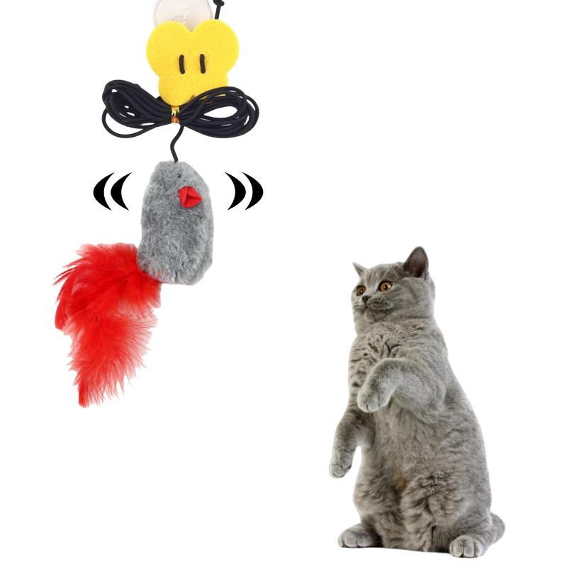 猫 おもちゃ 猫 おもちゃ ねずみ 吸盤式自動 猫おもちゃ一人遊び 振って音を出す 猫じゃらし 猫遊び運動不足解消 楽しい猫のおもちゃ 寂しさ解消 （グレー）
