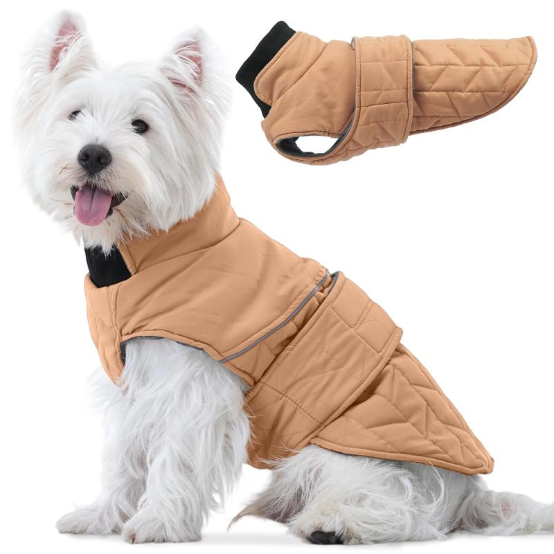 Lelepet 冬用 犬用コート 防水 防寒 犬のウォーマー 厚い ジャケット 反射 暖かい犬服 着脱簡単 調節可能 防風 秋冬 犬 綿服 小中大型犬用 袖なし 犬 ダウンジャケット ペット服 洗濯機洗いの商品画像