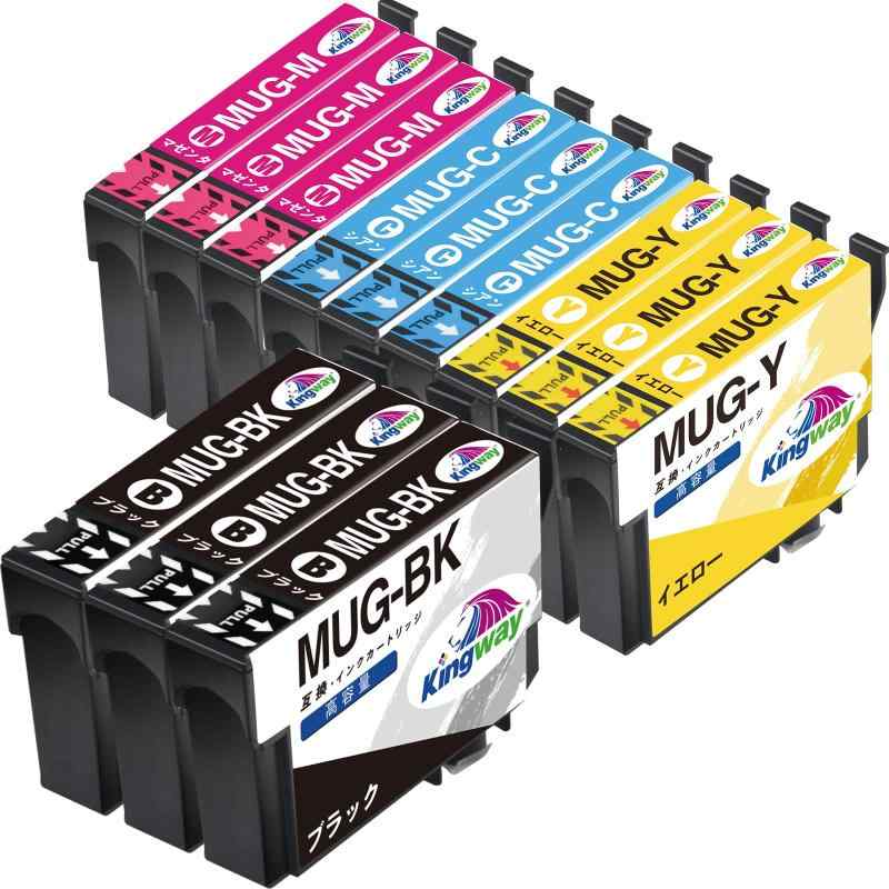 Cases - Kingway エプソン(Epson)対応 エプソン MUG-4CL MUG 互換インクカートリッジ 4色セット×3 (計12個入り) 互換インク マグカップ 残量表示機能付&最新チップ型 適応機種：EW-052A EW-452A