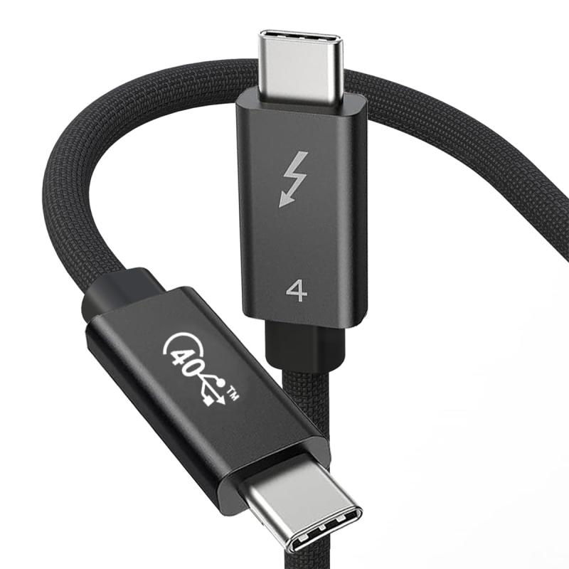 Thunderbolt 4 ケーブル ブラック 0.3m 240W急速充電 8K対応 40 Gbps データ転送 Type-C &amp;Type-C ケーブル USB-C &amp; USB-C MacBook/iPad/Mac mini/iphone