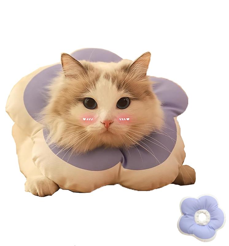 乐天商城 - LUYINGエリザベスカラー 犬用 猫用 介護 防水 布製 傷舐め防止 引っ掻き防止 避妊手術 去勢手術 リザベスカラー 猫 犬 ソフト クッション 傷猫 犬 用品 引っ掻き防止 調整可能 柔らかい 布製