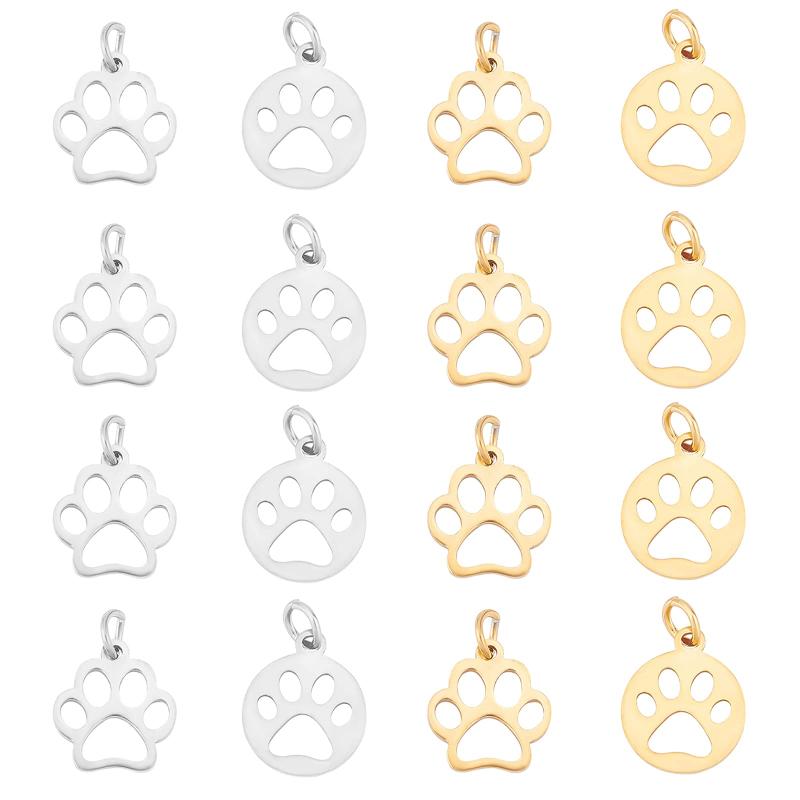 樂天商城 - UNICRAFTALE 16個 304ステンレス製ペンダント ステンレスチャーム フラットラウンド 犬足跡 金属 ペット 犬の足跡 動物チャーム 可愛い メタルチャーム 垂れ飾り ネックレスパーツ