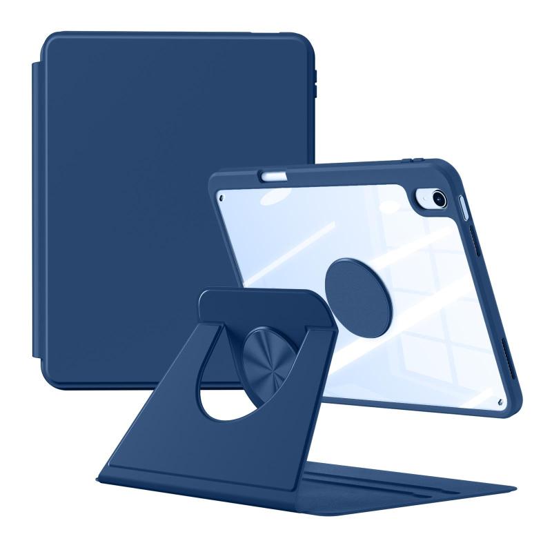 Rakuten - 【Maledan】対応iPad a16 ケース - 分離型 2025/2022モデル 360°回転保護 縦置き 背面クリア 取り外し可能なマグネット 吸着式 ペン収納ケース アイパッド ウェイク/スリープ 軽量 耐衝撃 4つスタン