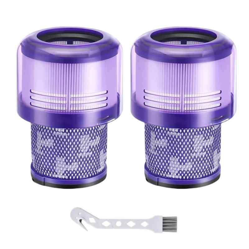 Rakuten - コードレス掃除機用交換フィルター 2 個 + ブラシ 1 個セット V12・SV20・SV30・SV46・V12 detect slim fluffy 対応 水洗い OK 互換部品