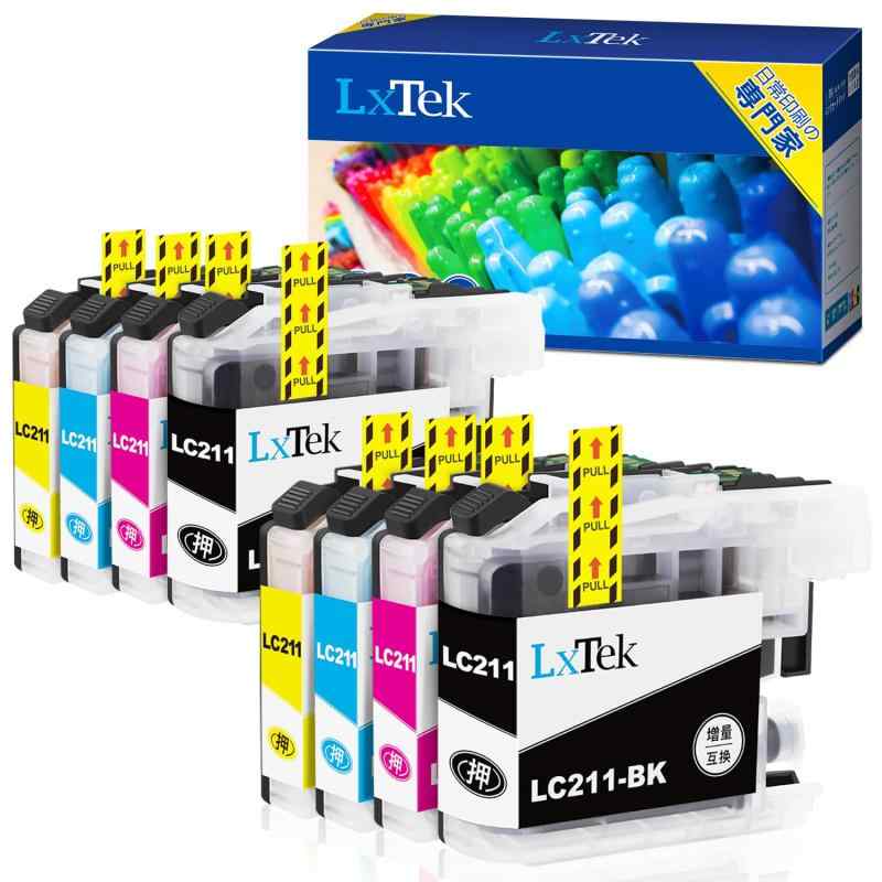 Rakuten - LxTek LC211 互換インクカートリッジ ブラザー(Brother)用 LC211 インク 4色セット*2(合計8本) 大容量/説明書付/残量表示/個包装 対応機種: DCP-J562N DCP-J762N DCP-J767N DCP-J962N