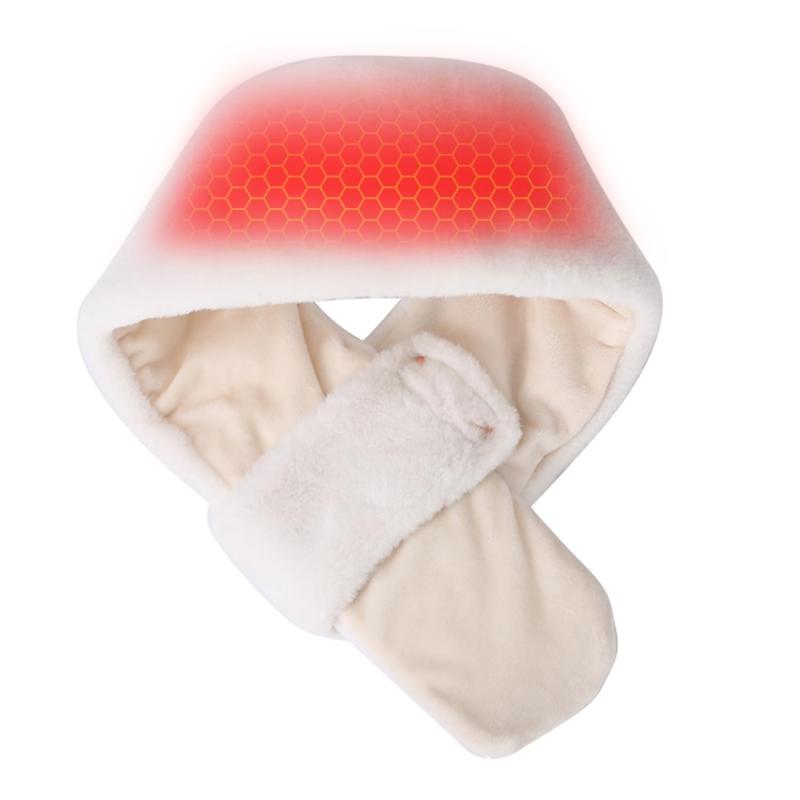 [MACOLAUDER] 「45℃～65℃調整可能 電熱マフラー ミンク毛 グラフェン加熱 3秒快熱 発熱マフラー ヒーターマフラー 加熱マフラー ふわふわ 柔らかい肌触り 可愛い USB給電 洗える 軽量 レディー