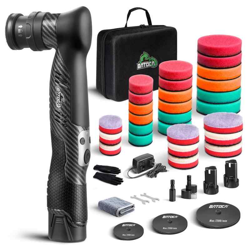 BATOCA S5 ポリッシャー ミニ 車 充電式 コードレス 電動 30/50/75mm DA/RO 瞬時切替 12V 2.0Ahバッテリー2個付