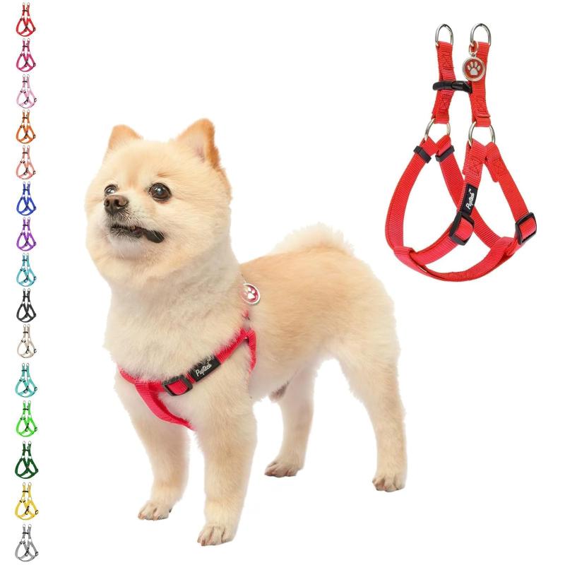 Rakuten - PUPTECK 犬 ハーネス 迷子札 犬 胴輪 犬用ハーネス 喉に優しいハーネス ペット用品 ドッグ はーねす 調節可能 着脱簡単 軽量 通気性 快適 負担が少ない 耐久性 引っ張り防止 安全 夜間反射 IDタ