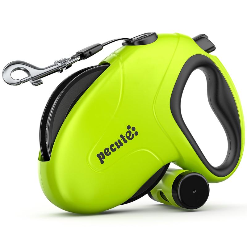Rakuten - Pecute 伸縮リードイト長さ10m 引き込み式犬リード 巻き取りがスムーズで 強いナイロンテープ 一時停止 小・中・大型犬対応 荷重50kg