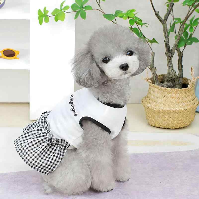 乐天商城 - 犬 服 ペット服 ドレス ペット服 猫 犬服 チェック柄 リボン ノースリーブ 春 夏 秋 犬服 プリンセス レース ドレス スカート かわいい 人気 ファッション 小型犬 中型犬 猫 (ホワイト, M)
