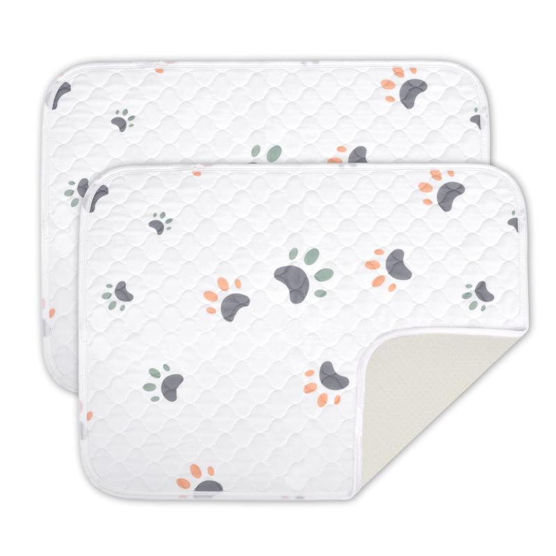 Pet Goods - 洗える ペットシーツ 犬 猫 おしっこマット 滑り止め 防水 強い吸収 下敷き 洗濯機で丸洗い 60x45CM ホワイト 2枚セット sunframe