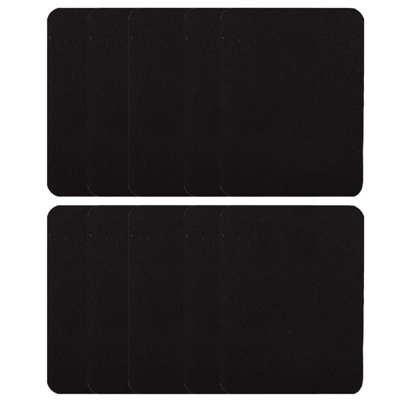 Rakuten - 補修パッチ アイロン 単色10枚セット 9.5cm×12.5cm 黒 長方形 洋服 リペア 補修布 アイロン接着 貼付パッチ アイロンワッペン 布製 衣類 服の補修に DIY 手芸 自由に切り取れる(ブラック)