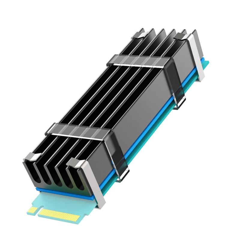 GLOTRENDS M.2 SSDヒートシンク(2280 M.2 SSDのために)、デスクトップPCにインストール、22x70x10mm アルミボディ、サーマルパッド付属