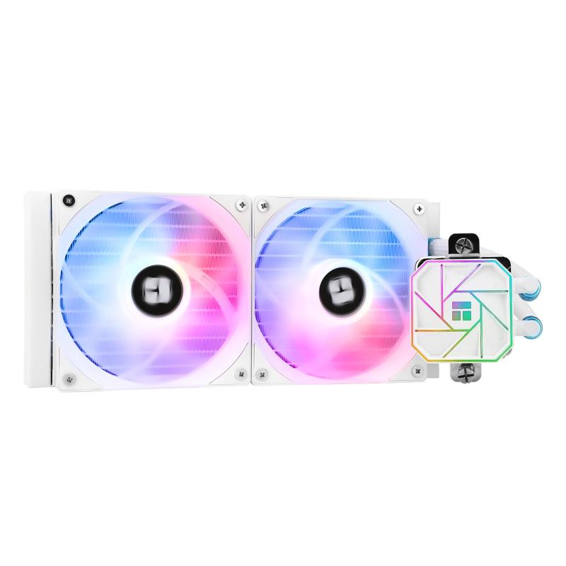 THERMALRIGHT AQUA ELITE 240 WHITE V3 リキッドCPUクーラー、AIOポンプヘッド最高回転数2800RPM、TL-C12B-S V2×2 PWMファン、AMD/AM4/AM5、Intel LGA1150/1151/1200/1700用、コンピュータCPU Aioクーラー【より良い冷却】 クーラーは第四世代ポンプヘッド+ 240コールド列サイズブラックアルミフィンヒートシンクプレート+保護準備メッシュウォーターパイプ+標準構成120mm ARGBファンを採用し、一体型水冷クーラーユニットの低振動、高放熱、低蒸発、高寿命を実現します。【優れたLED照明効果】マザーボード上の5V 3ピンとファンおよび水冷ヘッダーARGB同期を実現し、1600Wカラーソフトライト効果、豊富な光効果を提供しながら効率的な冷却、光効果シリーズとマザーボード同期をサポートし、不十分な光インターフェイスを避けることができます。【ファンパラメータ】デュアルファンTL-C12W-S V2ファン構成、高回転1500RPM±10％、サイズ：120 * 120 * 25mm、ノイズ≤23dBA、電源インタフェース：4PIN PWM、ライトインタフェース：5V/3PIN ARGB、風圧：1.53mmH2O（MAX）、風量：66.17CFM（MAX）、PWMとARGB機能付き、CPU温度に応じて自動的に速度を調整し、強力な風量と低ノイズを提供し、ARGBライトカラーは手動でライトカラーを調整することができます。ARGBとPWM機能により、CPU温度に応じて自動的に速度を調整し、強力なエアフローと低ノイズを提供し、ARGBの光の色は手動で調整することができます。【優れたベアリング】 冷却ファンには、慎重に開発されたStably-FDB磁気安定化ベアリングが採用されており、吊り下げモードでのファンブレードの揺れ問題を解決し、ファンの安定バランスを高め、ファンノイズを非常に低いレベルまで低減するとともに、必要な冷却能力を提供し、ファンの耐用年数を延長します。【便利なインストール】 AIOクーラーの互換性、サポートAMD＆インテルスロット、サポートAMD：AM4/AM5、インテル：LGA1150/1151/1155/1156/1200/1851/1700、対応するプラットフォームにインストールすることができるアクセサリーが付属しています。