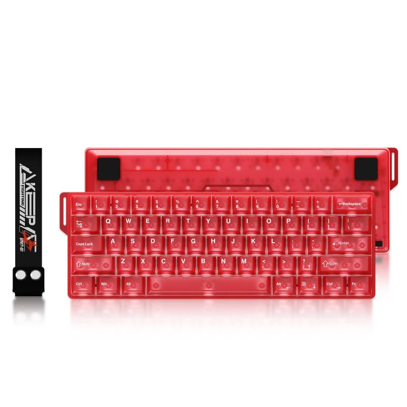 DAREU COOL60 半透明デザイン 0.01mm ラピッドトリガー対応 ゲーミングキーボード 有線8000hzポーリングレート 磁気スイッチ ホットスワップ SOCD対応 テンキーレス 60%英語配列 赤/レッド【1年間メ