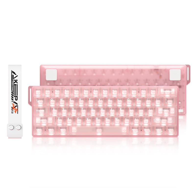 DAREU COOL60 半透明デザイン 0.01mm ラピッドトリガー対応 ゲーミングキーボード 有線8000hzポーリングレート 磁気スイッチ ホットスワップ SOCD対応 テンキーレス 60%英語配列 ピンク 可愛い【1年