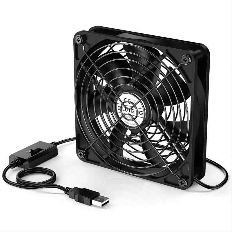 ELUTENG USBファン 12cm 冷却ファン 強力 1500RPM USB扇風機 5V 静音 3段階調節 薄型 7枚羽根 長寿命 卓上 PC ゲーム機 ルーターなど対応 USB fan 12cm【高品質&amp;長時間稼働】pcファンは高品質のモーターを採用し、寿命は通常ファンの2倍以上で、長時間の連続動作が可能です。金属のファンガードが装着されており、作動中にうっかり指を入れてケガをしてしまう心配も不要です。【3段階風速調節可能】パソコン ファンは面倒な配線が無く、USBインターフェースを採用して、プラグを差し込んで使用できます。風速調整スイッチを備えて、風量は3段階で調節可能。使用環境や用途に応じて、風量を選択できます。軽量・コンパクトで、場所を取りません。デスクのちょっとした隙間やパソコン本体の上などに置けます。持ち運びと収納も便利です。【静音＆安定した風量】7枚羽根で安定した風量を確保します。パソコン、ルーター、HDDなどの機器はもちろん、AV機器やゲーム機などの電子設備を速やかに冷却できます。超静音設計で、自習室、図書館などの静かな場所に使っても、気になりません。電圧: 3.5/4.2/5 V、電流: 0.16/0.19/0.24 A。風回転数：1000/1250/1500RPM。ご注意：5Vを超える電圧が禁止。【安全設計】金属製フレーム搭載、稼働中ケガ防止のため安全設計されます。指が入らず、持ちやすくなり、ケーブルなど異物の侵入も防止できます。USBポートに挿したら勝手に動作するようになっています。【幅広い実用性】12×12×2.5cm USBファンはパソコン、ルーター、HDDなどの冷却装置だけでなく、AV機器やゲーム機にも適しています。 USB端子を備えた機器に接続するだけで、配線の手間をかけずに簡単に冷却できます。