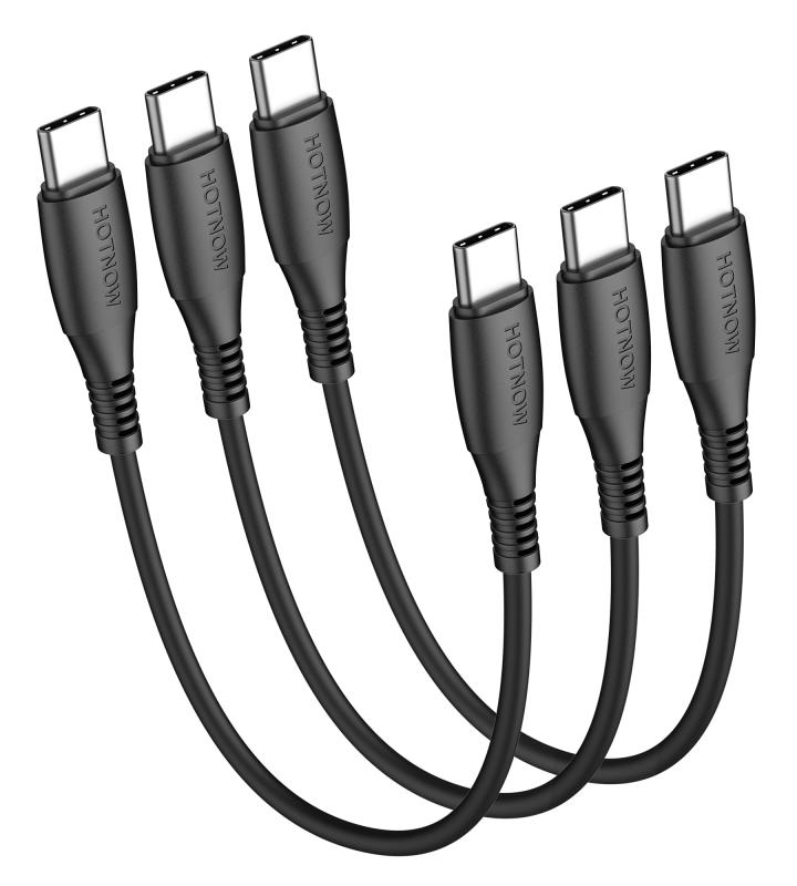 HOTNOW 短いUSB CからCケーブル0.3m 3本、30cm USB C 充電器 ケーブル 適合するiPhone 16 15、ギャラクシー S25 S20 S9、エア 2020、iPad Pro、パワーバンクおよびその他のタイプ c デバイス.