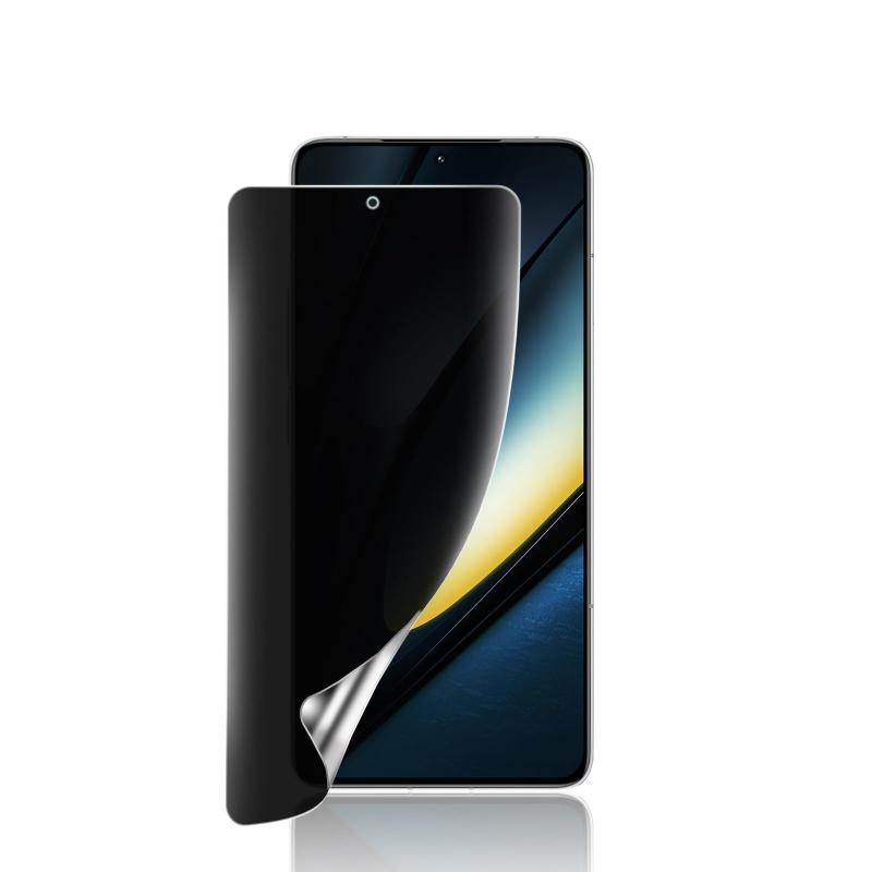 【指紋対応 · ガイド枠付き】Xiaomi POCO F6 Pro ガラスフィルム 覗き見防止 POCO F6Pro 全面 保護 フィルム【TPU1枚】Xiaomi POCO F6 Pro 用 フィルム TPU素材 サラサラ タッチ感 手触り良い 全面保護 【対応機種】Xiaomi POCO F6 Pro 専用保護フィルムです。TPUフィルムを貼り付けた後、小さな気泡が入ってしまうことは正常なことで約24時間ぐらいは自然に消えることになります。貼りなおす必要はありません。（ご注意：インストール/設定後、指紋ができない場合、再度、指紋入力を行いロックを解除する必要があります。）【覗き見防止】先端のマイクロルーバー工学技術を採用して、画面の正面「左右」180°の視野角で認定され、真正面からのみはっきり見えますので、あなたのプライバシーをしっかりと守り、電車や公共の場などの人が多い所でも安心します。　ご注意：覗き見防止加工の特性上、画面輝度が多少下がることがありますので、気になる方はデバイスの画面輝度を上げることを勧めます。【快適な指滑り・防汚性能満点】保護フィルムの表面に特殊なコーティングを施すことで、水や油の汚れ、指紋や汚れを画面から効果的に分離し、付着しにくく、きれいな状態を保つことができます。【自動修復】このスクリーンプロテクターフィルムはリバウンドが遅い技術です。 細かいキズや気泡は24時間自動補修。 フィルムを貼り付けた後も画面に気泡が残っている場合は、すぐに新しいフィルムをはがさないでください。 しばらくお待ちください。フィルムは自動的に修復されます。【99%以上のケースに干渉せず】数多くのデザインのケースの装着実験して、99％以上のケースとの相性が良い。ケースのデザインには個体差もあるので、装着する瞬間フィルムの四角が少し浮いてる可能性がありますが、布を指に包んで軽く押し出したら浮きが消え、綺麗に貼れます。