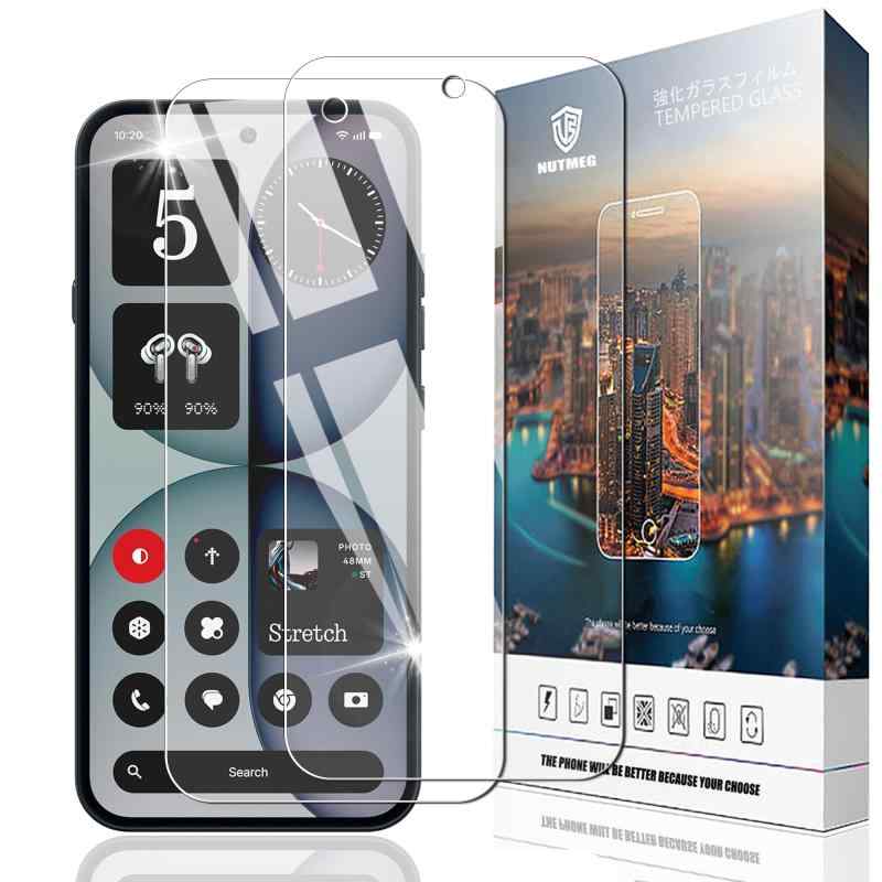 Nutmeg 対応 Nothing phone 4a ガラスフィルム Nothing phone4a フィルム 硬度9H【日本旭硝子素材】保護フィルム 気泡ゼロ 高透過率 飛散防止 耐衝撃 指紋防止