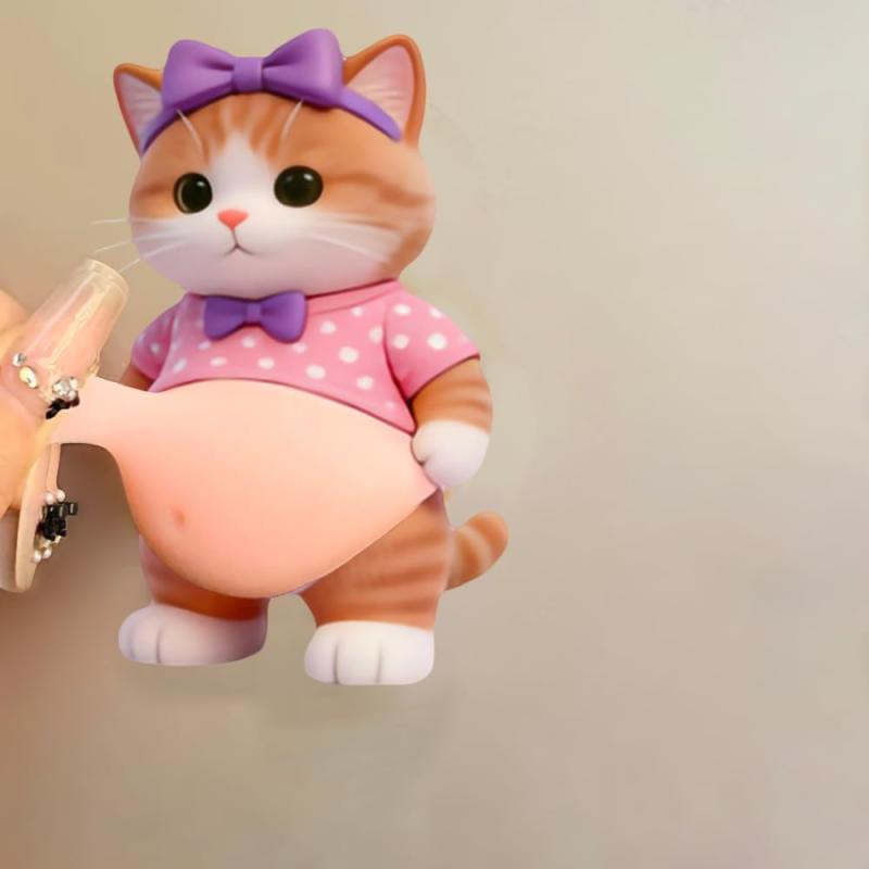 3Dかわいいシール 柴犬 猫ステッカー 女の子4枚セット ストレス解消 スクイーズ おなかシール かわいい もちもち ぷにぷに 日記帳用 携帯電話飾り用 貼り付け可能 whitehalca-10257056 White market サンプル画像3