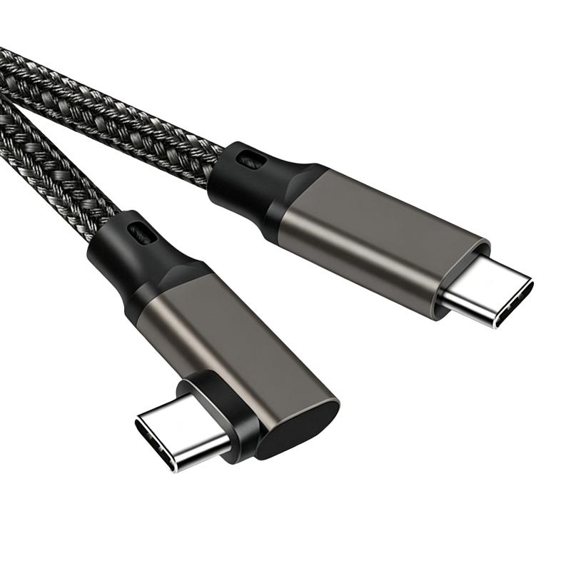 Type C to Type C ケーブル L字 2m Popolier 【20Gbps高速データ転送 /240W急速充電PD対応 /8K@60Hz映像出力 】USB 3.2 Gen2x2 USB-C to USB-C ケーブル USB 3.2/3.1な
