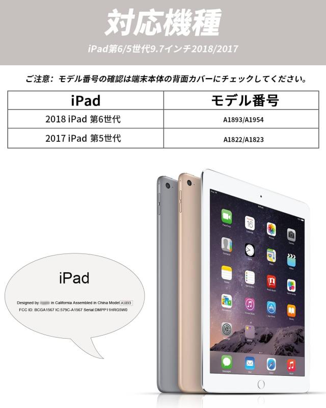 White marketのKenKe 新型 iPad 9.7 インチ 2017/2018 ケース 超軽量 柔らかいシリコン PU材質カバー 3段階折り畳み可 スタンド マグネット付き 自動スリープ機能 A1822 A1823 A1893 A1954 iPad 第5世代/ 第6世代｜アングル2