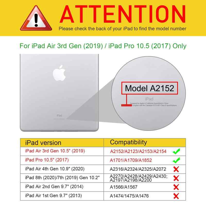 White marketのFintie iPad Air 2019 ケース iPad Air3 / Pro 2017 10.5インチ 透明バックカバー Apple Pencil 収納可能 三つ折スタンド スリープ機能 軽量 薄型 傷つけ防止 PU合成レザー TPU (モデル番号A｜アングル2