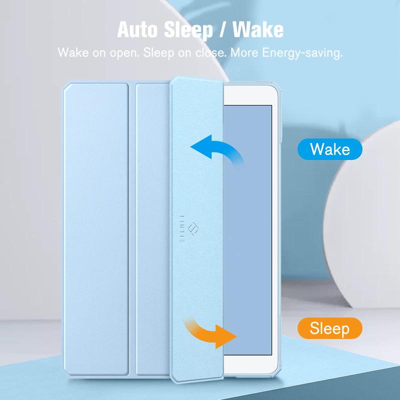 White marketのFintie iPad Air 2019 ケース iPad Air3 / Pro 2017 10.5インチ 透明バックカバー Apple Pencil 収納可能 三つ折スタンド スリープ機能 軽量 薄型 傷つけ防止 PU合成レザー TPU (モデル番号A｜アングル3