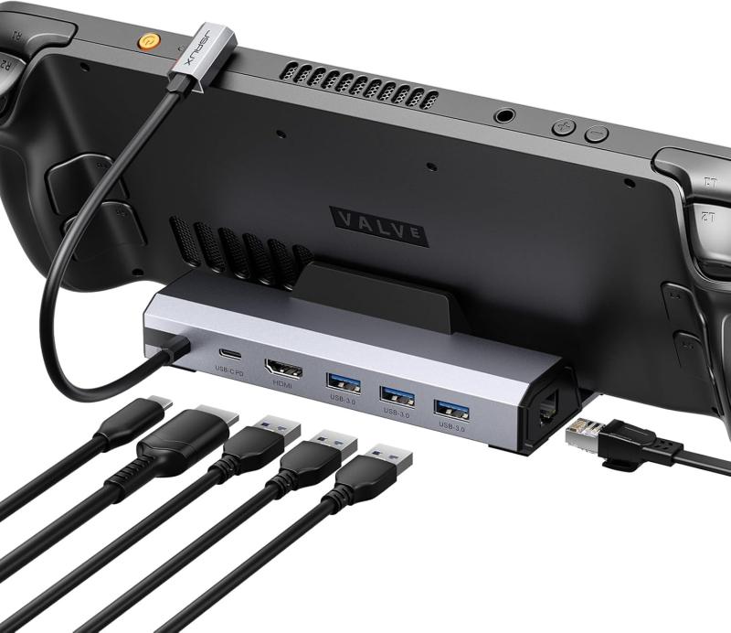 JSAUX 6-in-1ドッキングステーション Steam Deck/OLED/ROG Ally X/Legion Go (S) / MSI Claw 対応、4K@120Hz HDMI 2.1・ギガビットイーサネット・USB A 3.0×3・100W U