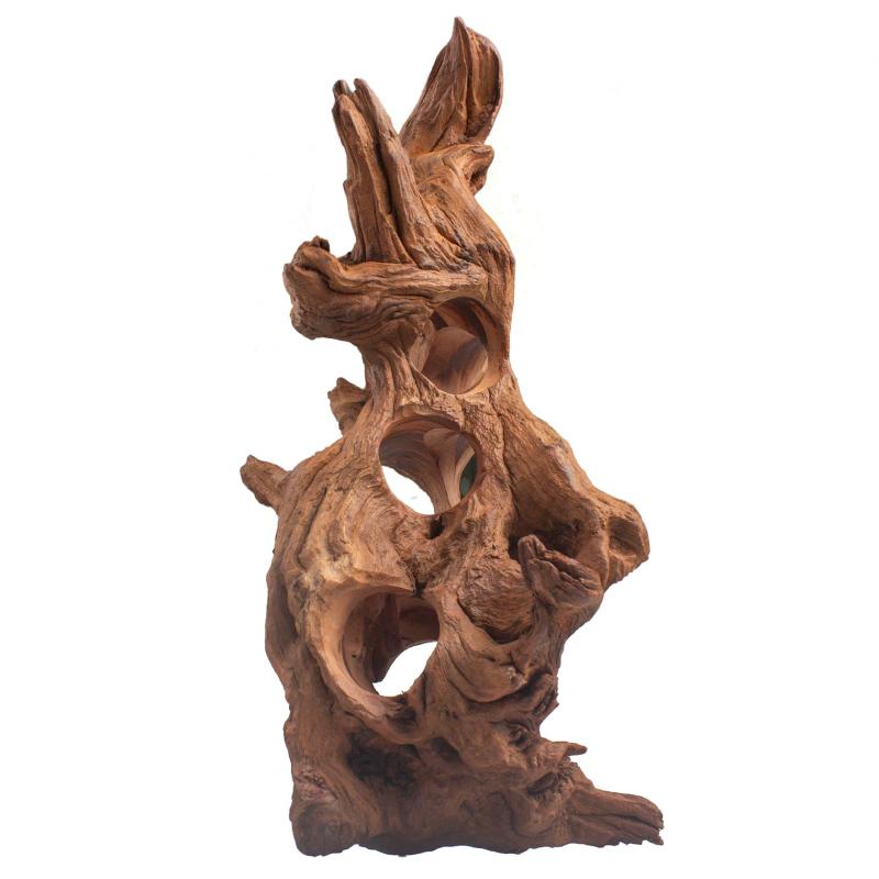 emours 水族館用多孔質天然流木、穴付きアクアスケープ流木、厳選トンネル&隠れ家、アクアスケープハードスケープ、テラリウム爬虫類装飾、塗料や樹脂なし(30-40cm)