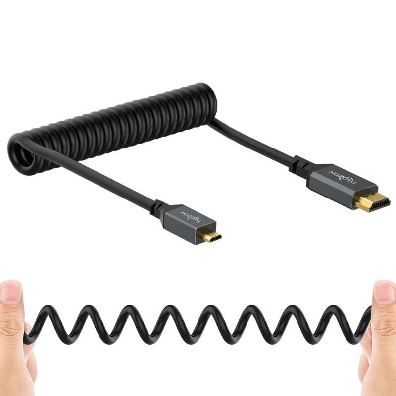 Twozoh Micro HDMI to HDMIケーブル HDMIタイプAオス-Micro HDMIタイプD(Micro)オス 高速データ伝送 GoPro Hero7 / Raspberry Pi 4 対応 HDMIマイクロ伸縮調節可能 30cm(15