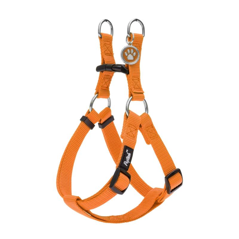PUPTECK 犬 ハーネス 迷子札 犬 胴輪 犬用ハーネス 喉に優しいハーネス ペット用品 ドッグ はーねす 調節可能 着脱簡単 軽量 通気性 快適 負担が少ない 耐久性 引っ張り防止 安全 夜間反射 IDタ【サイズ】：愛犬の体型に合わせて選べる4サイズ「XS：胴回り 30.5-37.6cm、ストラップ幅 1.3cm」「S：胴回り 37.6-52.1cm、ストラップ幅 1.3cm」「M：胴回り 44.5-58.4cm、ストラップ幅 1.9cm」「L：胴回り 55.9-77.5cm、ストラップ幅 2.5cm」購入前に必ず愛犬のサイズを測定し、適切なサイズをお選びください。 ご注意：本製品は噛みつき防止仕様ではありません。愛犬が一人でいる際は、必ずハーネスを外してください。【引っ張り防止設計】：三角形の構造にすることで、愛犬の体をしっかり包み込み、優れたコントロール性能を実現。力が首ではなく胸全体に分散されるため、呼吸を妨げません。引っ張り癖のある子犬や大型犬にも適しており、安全かつ快適にお散歩を楽しめます。愛犬も飼い主様もストレスフリーで快適なお散歩しましょう。【簡単着脱＆時短に最適】：ステップインタイプのハーネスで、愛犬の前足を通してバックルを留めるだけ。ストラップを調節すれば、すぐにフィット。複雑な装着手順が不要なので、忙しい朝や急な外出時にもサッと装着できます。初めてハーネスを使う方にもおすすめのシンプル設計です。【耐久性と快適性を兼ね備えた素材】：高品質なポリエステル生地を採用し、耐久性を向上。ストラップの幅を広げ、愛犬の肌への負担を軽減しました。長時間の散歩でも快適さをキープし、愛犬が毎日のお出かけを楽しめるようサポートします。【可愛い迷子札IDタグ付き】：可愛らしい肉球デザインの金属製IDタグ付き。裏面には愛犬の名前や連絡先を刻印でき、木製タグのように腐食しにくい仕様です。万が一の迷子対策にも役立ちます。また、洗濯時には簡単に取り外せるので、お手入れも簡単。愛犬の安全とおしゃれを両立する便利なアイテムです。