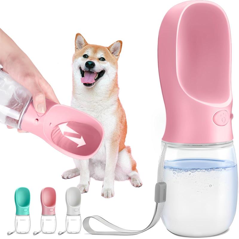 DKPlus ペットウォーターボトル 給水器 犬猫など 多種ペット携帯用水飲みボトル 水槽付き 水漏れ防止 手軽に水分補給が出来 犬の散歩 ランニング アウトドア ドッグウォーターボトル ペット