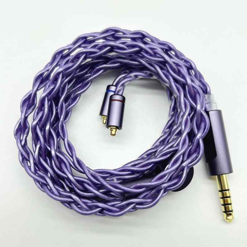【JSHiFi-Lavender】リケーブル 銀メッキと銅混合交換ケーブル イヤホンアップグレードケーブル (MMCX4.4mm)【優良線材使い】銀メッキと銅の線材を混合で手編み込んで上がりました、線路ははっきり見えます、クリアでレンジの広い、バランスに優れる4芯高品質リケーブルです。【高音質】信号伝送ロスを最小限に抑え音の劣化を少なく、音の広がりや奥行き感を向上、高域から低域までバランスに優れた音質で臨場感溢れる音場を表現します。【品質&amp;外観重視】高品位部品使ってます、品質重視を前提にして、外観配色も考えてます、見た目から高級感満々です。【装着良好】柔らかくしなやかな素材が使用されているため取り回しは良好、後々ケーブルに巻き癖が付いたりといった心配もしない。 太目線材で耐久性を確保。イヤフォンケーブルには長期使用に耐える。