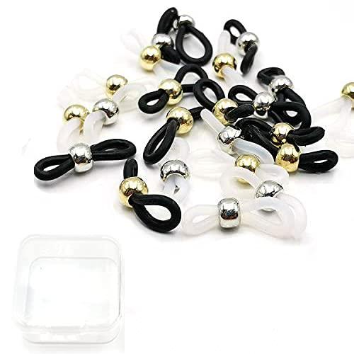 【BEAUTY PLAYER】12ペア/セット 21x4.2mm マスクチェーン グラスチェーン メガネチェーン メガネ留め具 グラスコードパーツ 眼鏡チェーン 接続用ゴム 眼鏡補助物 透明クリア 柔軟性あり 使用簡単