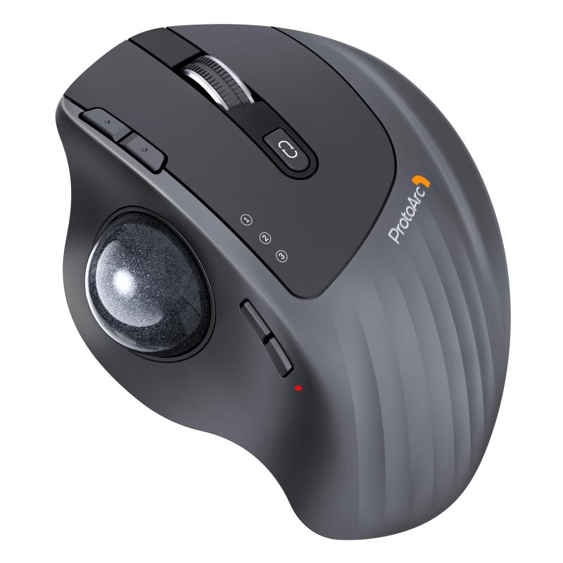 ProtoArc EM01 NL トラックボールマウス 静音 20°角度調整 無線 2.4G Bluetooth対応 3台同時接続 手首負担軽減
