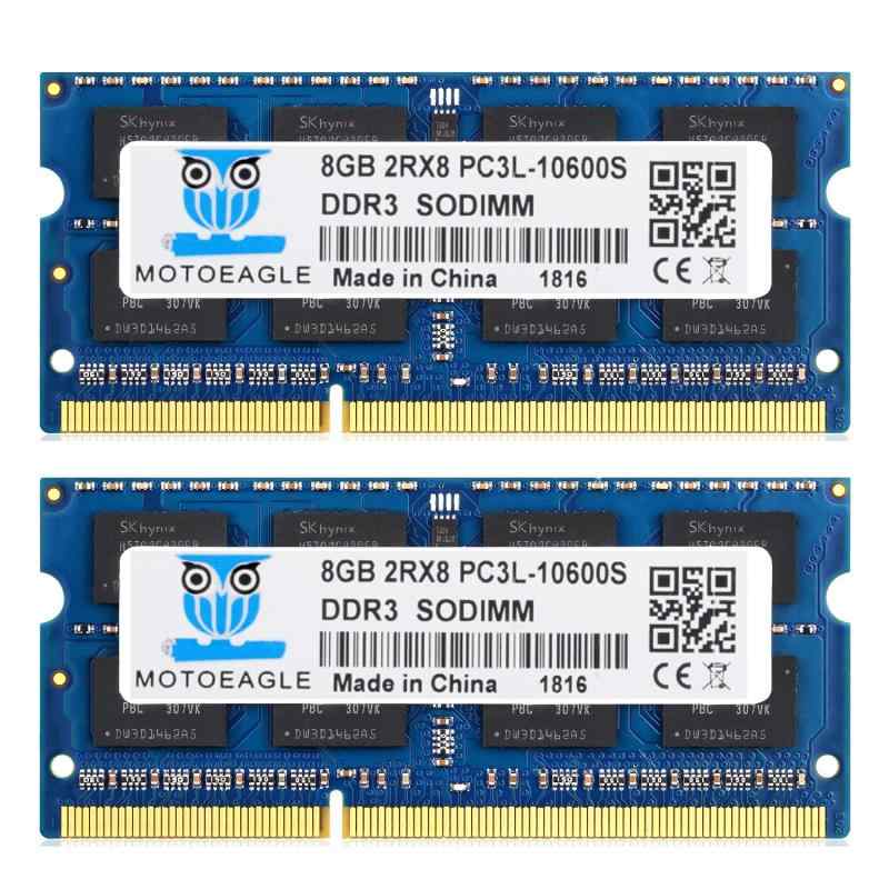 PC3-10600 DDR3-1333MHz 8GB×2枚 ノートPC用メモリ 16GB PC3L 10600S DDR3L-1333 CL9 204Pin SO-DIMM Mac 対応優れた互換性: DDR3/DDR3L 1333 MHz PC3/PC3L 10600S 8GB 204-pin NON-ECC非バッファ型ノートPC用メモリ。一部のMacBook Pro、iMac、Mac miniモデル向けに設計、AMD、Intel、Macシステムをサポートしています。これはデュアル電圧ピースであり、1.35Vまたは1.5Vで動作できます。 1.35Vの低電圧動作により、省電力を実現、発熱の低減、システムの安定化、長寿命化に効果的です。モジュールのサイズ: 8GB パッケージ: 2x8GB高品質で厳格なテスト: Motoeagleのメモリは高品質のチップを使用 すべてのチップ100%はテストした、様々なブランドのマザーボードとの高い互換性と安定性を備えた。優れたメモリ品質と、長期間のシステム動作に必要な安定性をコンピュータに提供できます。無期限およびフリーダイヤルのテクニカルサポート: 何らかの理由でddr3-1333 8gbラップトップメモリに完全に満足していない場合は、motoeagle-service@hotmail.comまでお気軽にご連絡ください。購入前に、メモリーモデル、メモリースロットなどのパラメータを確認してください。 あなたのコンピュータの最大メモリ。よくわからない場合は、ここでお手伝いします。取り付ける前に、消しゴムで軽く接続指を拭いてください。