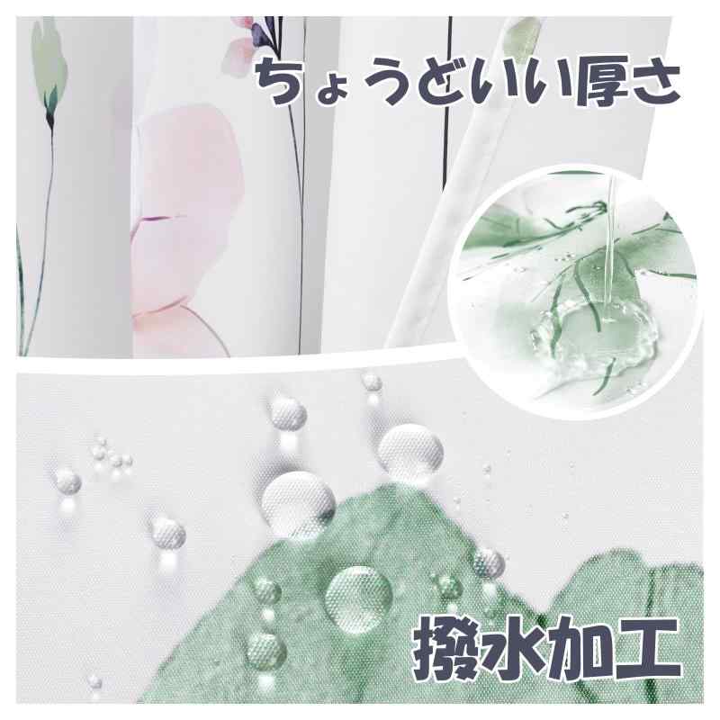 AooHome お風呂小窓カーテン 浴室窓 80cm丈 防水防カビ 防水防カビ 目隠し 断熱 シャワー 速乾 間仕切り 高密度生地 ユニットバス 浴室 花柄 リング付き 取付簡単 グリーン whitehalca-10262980 White market サンプル画像3