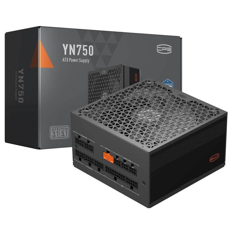 PCCOOLER CPS YN750 電源、80 Plus Gold 認定 完全モジュラー PCIe 5.1 &amp; ATX 3.1 ゲーミング PSU 幅広い互換性 135mm FDB ファン、フルジャパン電解コンデンサ - 10年 (750W)