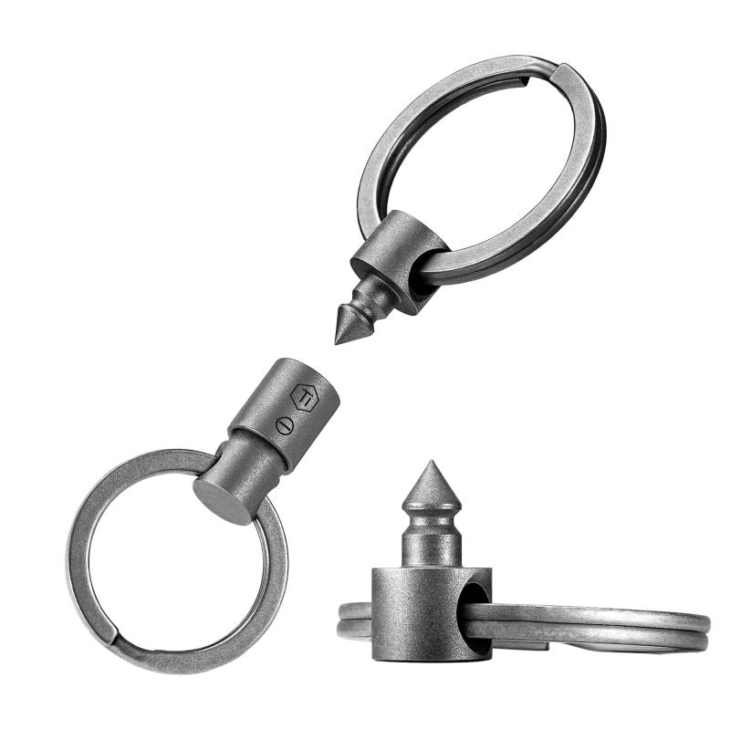 [KeyUnity] クイックリリース キーホルダー リング チタン 分離型 【耐荷重20kg】（KA47）【チタン素材】軽くてわずか8.9gでも耐荷重が10Kg以上に耐えます。チタン合金で作られ、アレルギーを起こさなく、耐食性が強く、サビにくく、丈夫で長持ちします。【360°回転キーホルダー】両端にチタンキーリングを備えた360°回転キーホルダーキーホルダーで、キーの回転、使用中のもつれなし、キーの自由回転、使用中のもつれなし。キーホルダーを軽くスライドだけで開く、戻すこともできるので、使いやすい。【分離型コネクター】クイックリリースのデザインでコネクターの分離を軽くスライドだけで開く、戻すこともできるので、使いやすい。屋外や家庭での使用に最適です。【小物に簡単にアクセス】取り外し可能なキーチェーンクイックリリース機能により、鍵を素早く簡単に見つけることができます。キー、懐中電灯、USB、キーホルダー、チェーンなどの小さな部品の連結、装身具を掛けたり、工芸品や芸術のプロジェクトを作成したりすることもできます。お誕生日に、記念日に、ホワイトデーに、バレンタイに、愛する人へのプレゼントに最適です。【多用途】軽くて強い、錆びないチタンから作り出すキーホルダーは素材の高級感と、職人技でしっかりした構造を兼ね備えております。車の鍵や家の鍵をベルトリング、財布、バッグ、リュックに接続しやすい。軽量でコンパクトなので、日常の持ち運びにぴったりです。