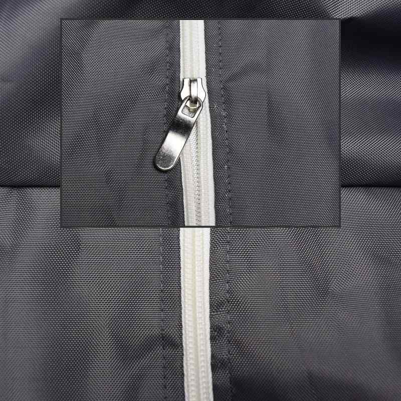 White marketのタイヤカバー 屋外 防水 丈夫 420D 4本収納 灰色 立体白辺 前面ファスナー 73×85×165cm｜アングル2