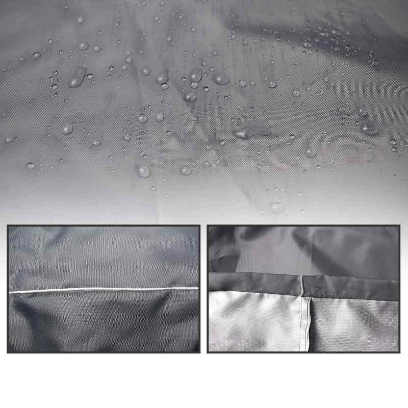 White marketのタイヤカバー 屋外 防水 丈夫 420D 4本収納 灰色 立体白辺 前面ファスナー 73×85×165cm｜アングル3