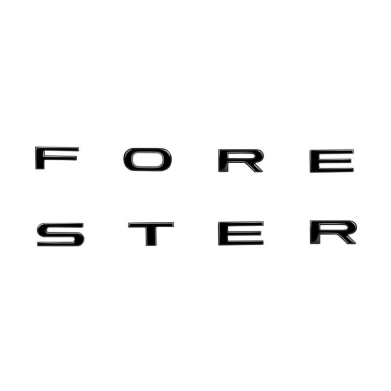 MEKOMEKO 新型 スバル フォレスター Forester 専用 のための 3Dメタルハイブリッド車のステッカーエンブレムバッジのロゴ FORESTER エンブレム ABS樹脂製 8PCS (ピアノブラック)SLM-HZMB