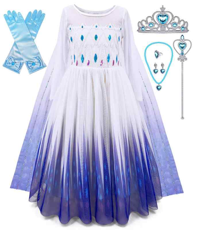 【Axaxa】プリンセスドレス 子供 豪華7 点セット キッズコスチューム ワンピース ブルー(3) 110 whitehalca-10284700 White market パッケージ画像