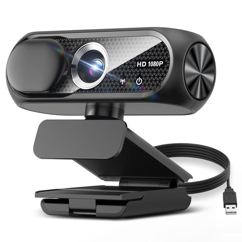 Webカメラ 1080P フルHD マイク内蔵 ノイズキャンセリング プライバシーカバー付属 広角レンズ 自動光補正 USB接続 パソコン用 テレワーク WEB会議 Zoom/Skype/Teams対応 語説明書付属