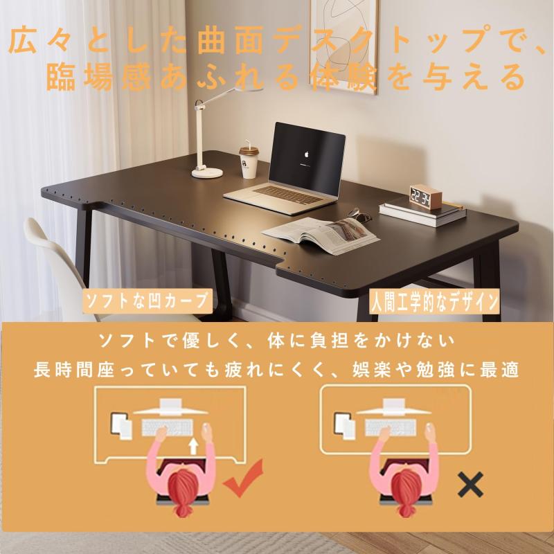 BURAYIENTA 北欧 U型 デスク パソコンデスク 幅80/100cm×奥行50cm 組立簡単 シンプルワークデスク PC作業台 在宅勤務 リモートワーク用 おしゃれ whitehalca-10310509 White market サンプル画像2