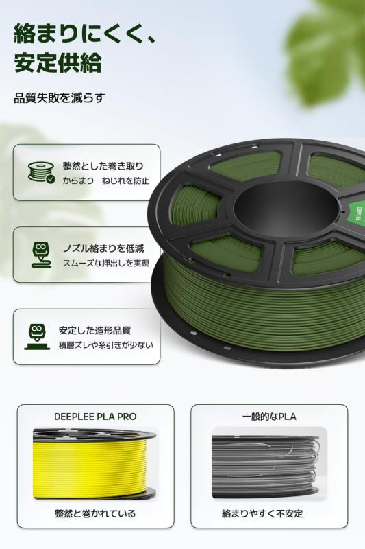 DEEPLEE PLA PRO 1.75mm 高強度・高靭性・±0.02mm PLAフィラメント 2KG グレー×2 whitehalca-10301459 White market サンプル画像3