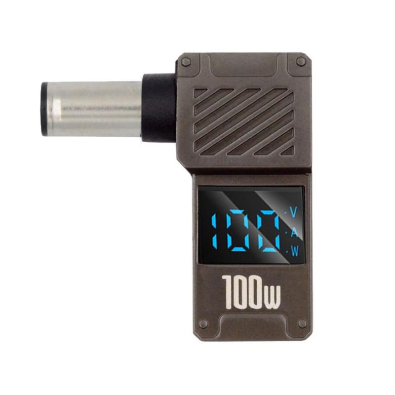 XiwaiUSB-CPD65W充電アダプターType-C入力から長方形ジャックスマートLEDデジタルディスプレイ100W出力20V5A充電コネクタThinkpadX1LegionY7000Pノートパソコン用